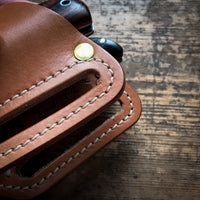 Pancake pocket knife leather sheath TexuCrafts